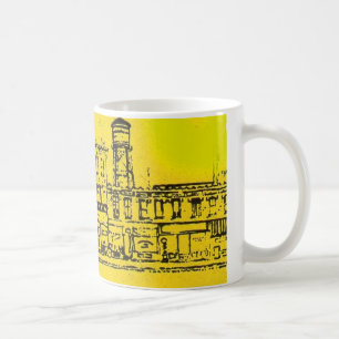 Caneca De Café Casas e casas de Yellowville e torre de água