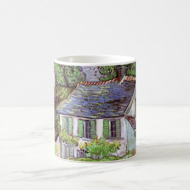 Caneca De Café Casas em Auvers por Vincent van Gogh (Centro)