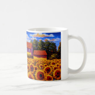 Caneca De Café Casas no campo do girassol