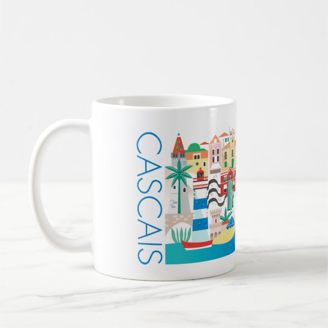 Caneca De Café Cascais, Portugal 11oz ou 15oz Mug (Esquerda)