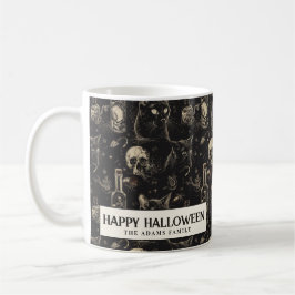 Caneca De Café Cascas de Gato Negro e Halloween Venenoso