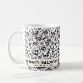 Caneca De Café Cascas Góticas Negras e brancas Coffee Mug Hallowe