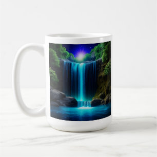 Caneca De Café Cascata bonito à noite Mística Personalizada