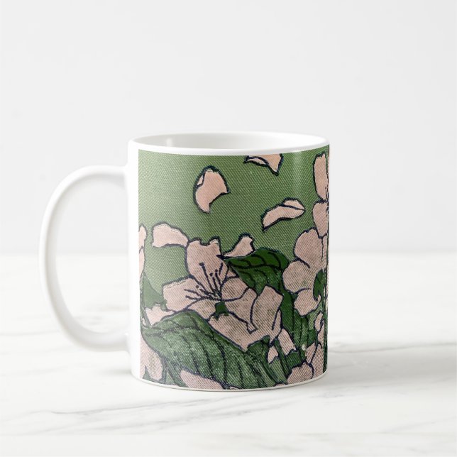 Caneca De Café Cascata de Flor Rosa (Esquerda)