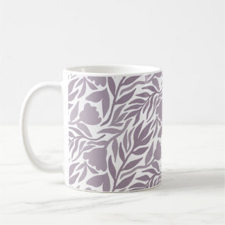 Caneca De Café Cascata de Flores Silvestres Branca e Lavanda