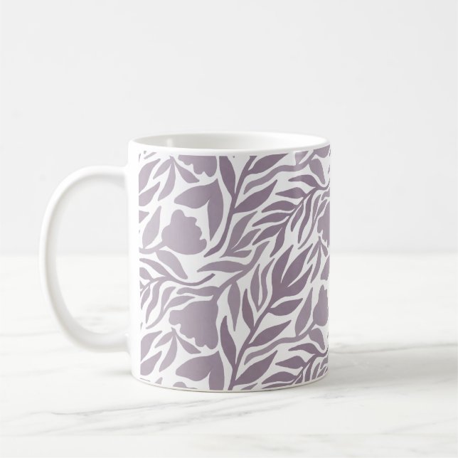 Caneca De Café Cascata de Flores Silvestres Branca e Lavanda (Esquerda)