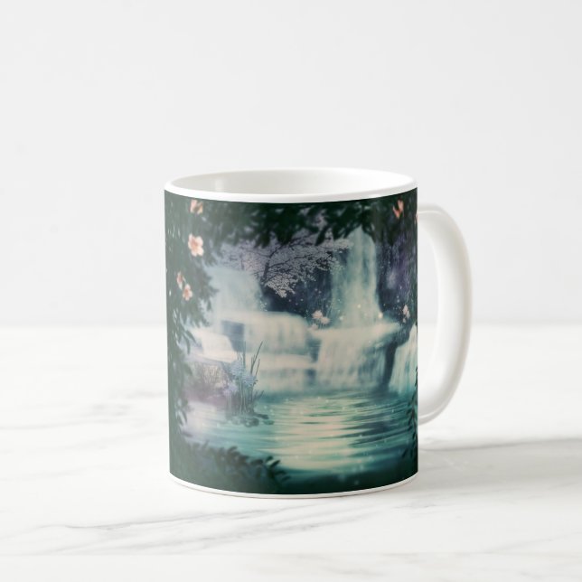 Caneca De Café Cascata de queda de água fantasia (Frente Esquerda)