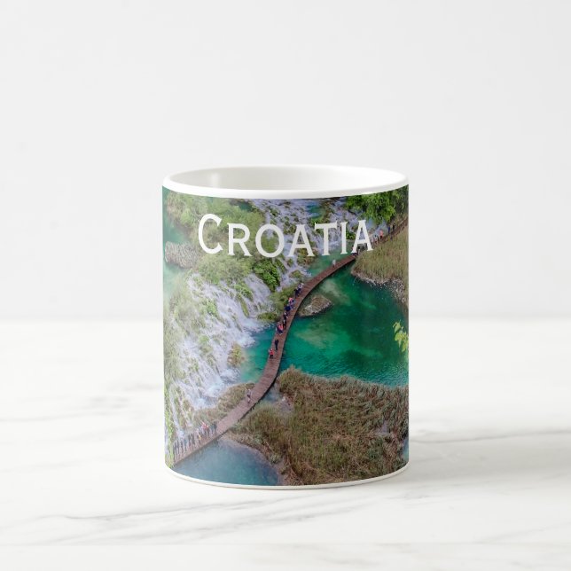 Caneca De Café Cascata em cascata de cachos Plitvice, parque de l (Centro)
