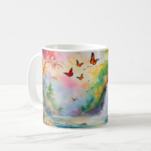 Caneca De Café Cascata Encantada - Escape Em Cascata Tranquila