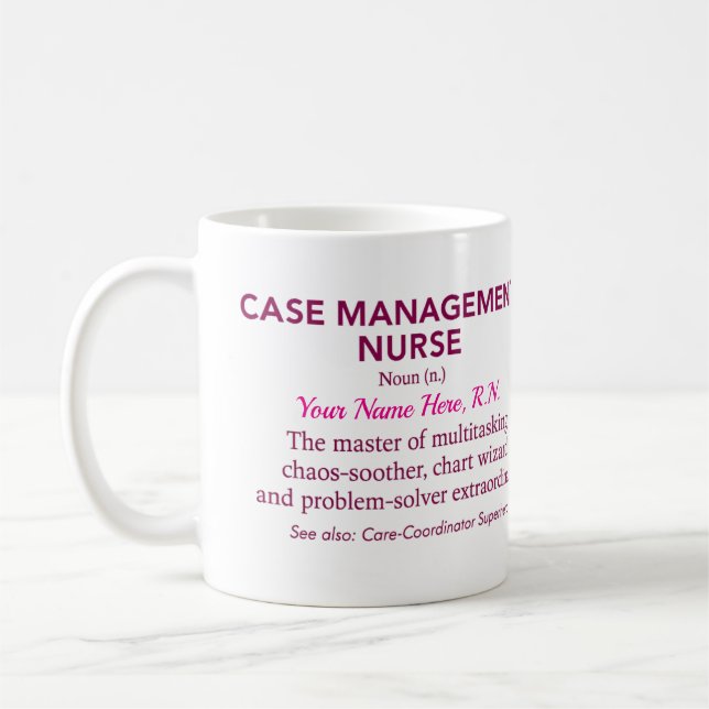 Caneca De Café Case Management Nurse Definition, Custom Gift (Esquerda)