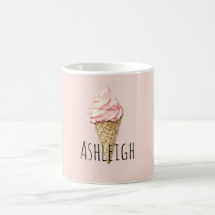 Caneca De Café Casquinha de Sorvete Rosa