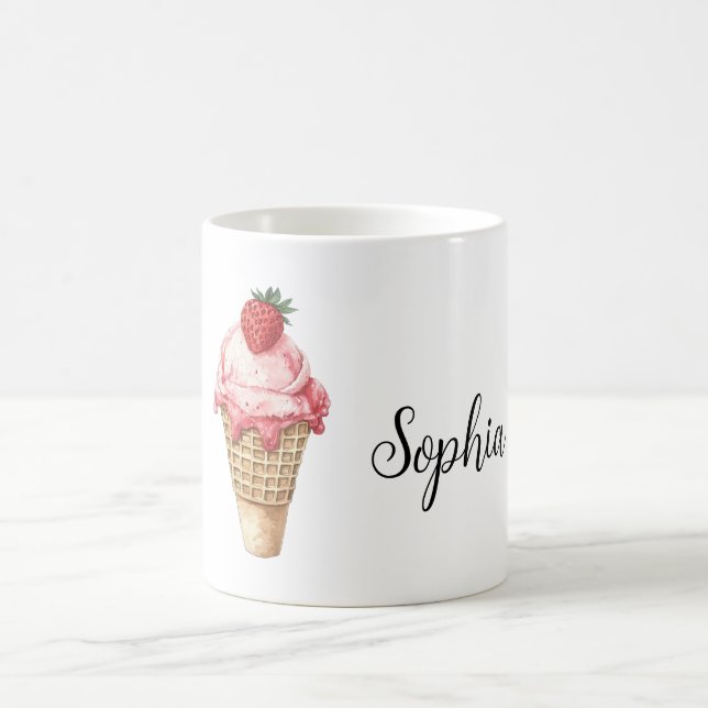 Caneca De Café Casquinha de Sorvete Rosa Morango (Centro)