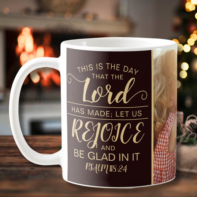 Caneca De Café Castanho Russo Simples e Bíblia Dourada Verso Cris (Faith-basesd, Christian coffee cup gift with Bible verse)
