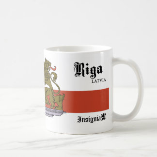 Caneca De Café Castelo com porta dos leões de Riga Latvia