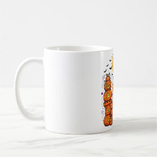 Caneca De Café Castelo de Abóbora Assombrado Noite de Halloween A