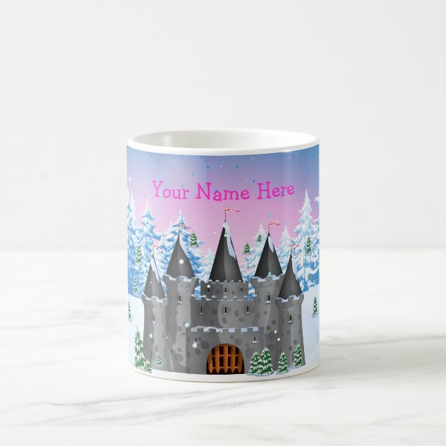 Caneca De Café castelo de conto de fadas de Inverno (Centro)
