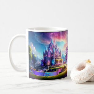 Caneca De Café Castelo de Cristal Encantado de Conto de Fadas Per
