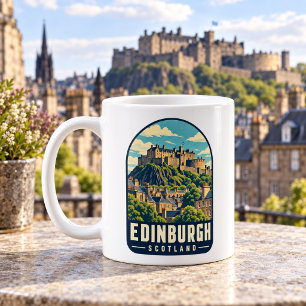 Caneca De Café Castelo de Edimburgo Escócia Vintage