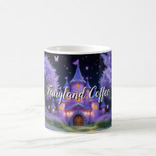 Caneca De Café Castelo de Fada da Lavanda Oculta