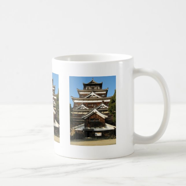 Caneca De Café Castelo de Hiroshima 広 島 城, Hiroshima, Japão (Direita)