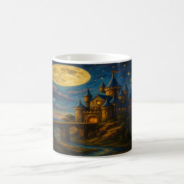Caneca De Café Castelo de Moonlit - Paisagem de Fantasia da Starr (Centro)