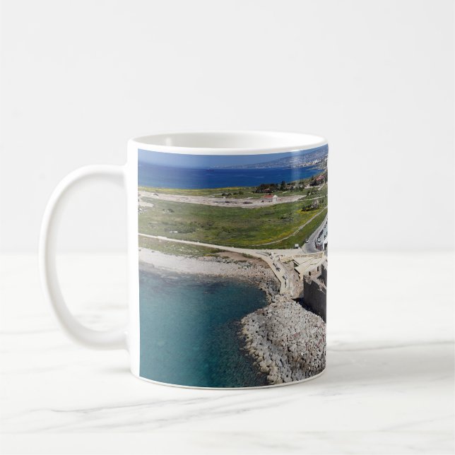 Caneca De Café Castelo de Paphos, porto e farol (Esquerda)