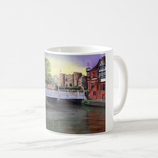 Caneca De Café Castelo de Tonbridge pelo rio Medway (Frente Esquerda)