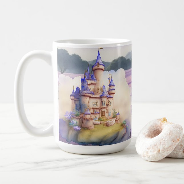 Caneca De Café Castelo Purple Fantasy (Com Donut)