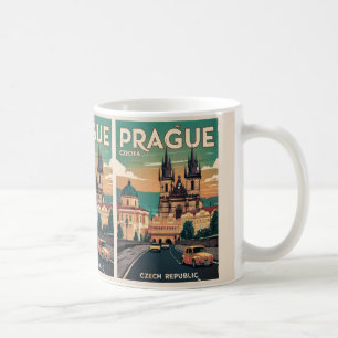 Caneca De Café castelo viagens vintage praga da república checa p