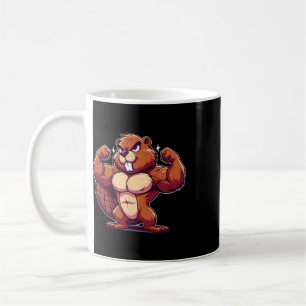 Caneca De Café Castor Flexionando Músculos Fã Amante Musculação A