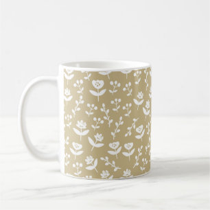Caneca De Café Casual Floral do Campo de Agricultura Neutral