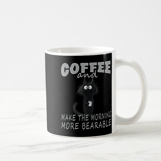 Caneca De Café Cat And Coffee Tee Design, Funny-cat Morning Humor (Direita)