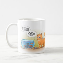Caneca De Café Cat and fish; werken vanuit huis