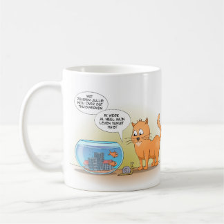Caneca De Café Cat and fish; werken vanuit huis