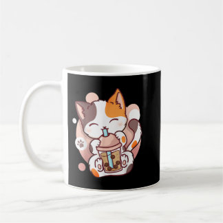 Caneca De Café Cat Boba Tea Bubble Tea Anime Kawaii Neko
