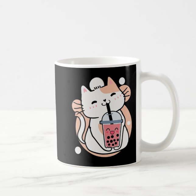 Caneca De Café Cat Boba Tea Bubble Tea Anime Kawaii Neko Milktea  (Direita)