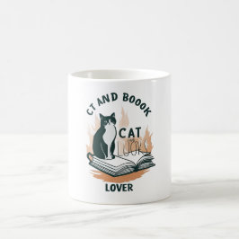 Caneca De Café Cat & Book Lover