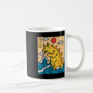 Caneca De Café Cat Catzilla Funny Japonês Wave Art Men Women Kid