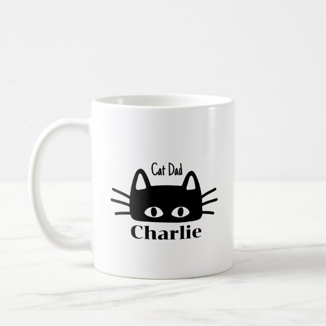 Caneca De Café Cat Dad custom cat name (Esquerda)