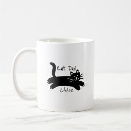 Caneca De Café Cat Dad custom cat name