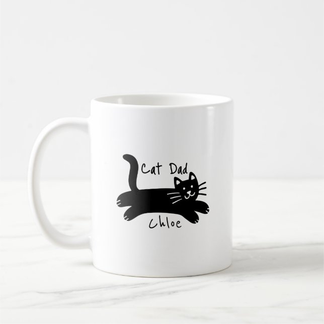 Caneca De Café Cat Dad custom cat name (Esquerda)