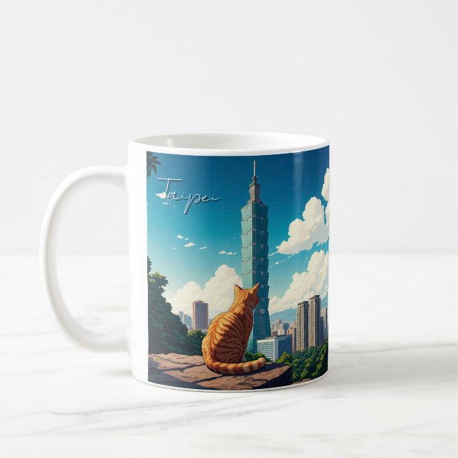Caneca De Café Cat em Taipei 101 Taiwan (Esquerda)