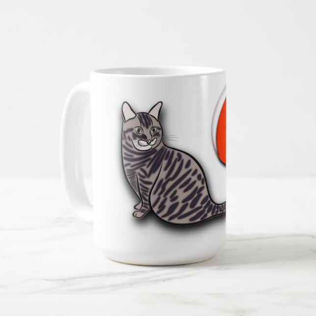 Caneca De Café Cat encontra a lua completa (Frente Esquerda)