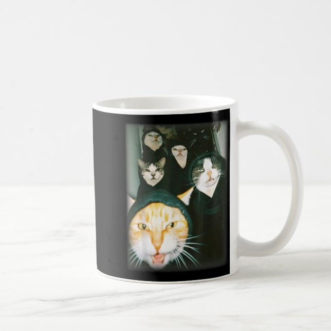Caneca De Café Cat Gang Meme Funny Chaotic Cats Unhinged Feline H (Direita)