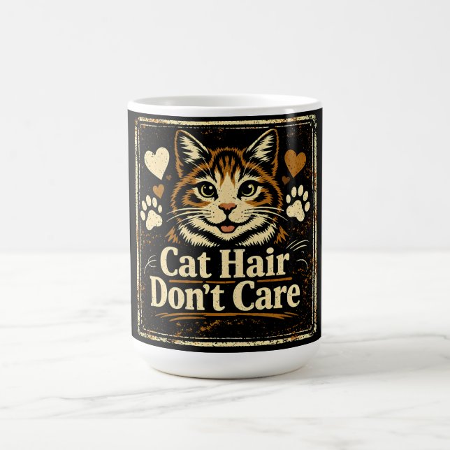 Caneca De Café Cat Hair Don't Care – Feline Owner Humor (Centro)
