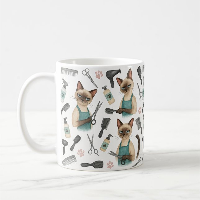 Caneca De Café Cat Hairdresser Pet Grooming for Cat lovers (Esquerda)