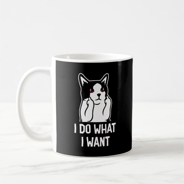Caneca De Café Cat I Faz O Que Quero Engraçado (Esquerda)