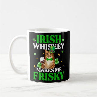 Caneca De Café Cat Irish Whiskey me faz Dia de São Patrício arris