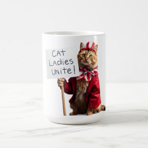 Caneca De Café Cat Ladras Unite Kamala Harris para Presidente Eng