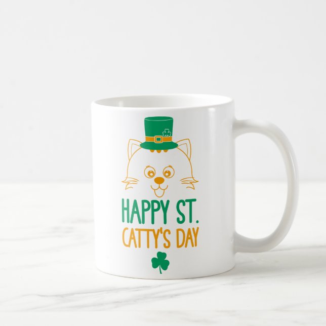 Caneca De Café Cat Leprechaun | Ruas felizes. Dia das Capturas (Direita)